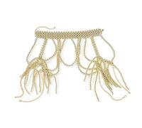 Collana da spalla con perline e perle fatte a mano, lunghezza regolabile, per donne che amano gli stili unici, Misura unica, come descritto, come descritto