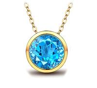 Collana da Sposa Semplice, Collana Dorata 18K 750 con Gemma Lussuosa Collana da Donna