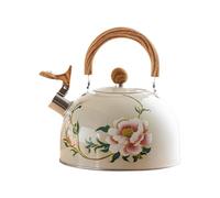 Collana da tè floreale, 3 l, stile vintage, design floreale con maniglia, Stove Top Safe, elegante decorazione per la casa, perfetta per brewing and Gifting (crema)