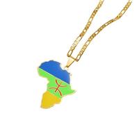 Collana da uomo, Africa mappa berberi ciondolo collane africano berbero gioielli per donne uomini Marocco Algeria Tunisia Libia
