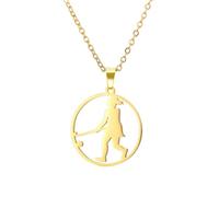 Collana da uomo, alla moda, con ciondolo a forma di grande cerchio, per donne e uomini, colore oro, ideale come regalo sportivo