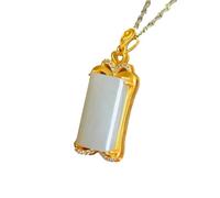 collana da uomo antico intarsiato turpan giada pace ciondolo collana unisex semplice fatto a mano forma geometrica serpente osso catena gioielli