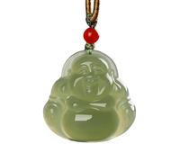 Collana da uomo Autentica Giada Buddha Collana Donna Acqua Turchese Grande Pancia Sorridente Maitreya Ciondolo Reale Turchese Chiusura