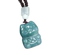 Collana da uomo autentica giada carino ricchezza gatto blu ciondolo donna uomo moda gioielli collana