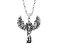 Collana da uomo, classica collana vintage con ali d'angelo con mano orante per gli uomini regali di gioielli di moda per le donne