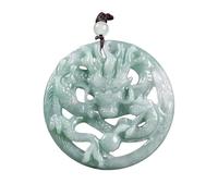 collana da uomo Collana con ciondolo a forma di drago in giadeite Accessori di moda Regali di lusso per le donne Amuleto intagliato in pietra Talismani di giada