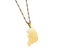 Collana da uomo, collana con ciondolo con nome della Repubblica di Corea e città, per donne e ragazze, Corea del Sud, gioielli mappe coreane