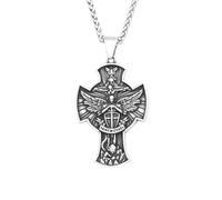 Collana da uomo, collana con targhetta per cani per donne e uomini, vintage 316L, collana con ciondolo di santo, collane con ali d'angelo, gioielli amuleti
