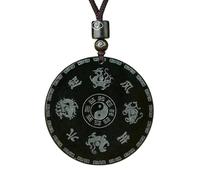 Collana da uomo, collana da uomo in giada verde hotan dragone fenice otto trigrammi quattro bestie ciondolo di lusso uomo e donna collana di giada amuleto fortunato