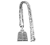 Collana da uomo, collana ebraica con dieci comandamenti della Torah, collana da uomo e donna, colore oro, preghiera ebraica, shema israeliano