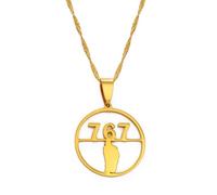 Collana da uomo, collana rotonda con ciondolo a forma di mappa della Dominica 767