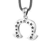 Collana da uomo, collane per uomo, ciondolo a forma di ferro di cavallo in argento sterling S925 a cinque stelle, collaborazione a cinque stelle per uomo e donna
