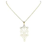 Collana da uomo, con ciondolo a forma di albero della vita, colore oro cabala, collana con ciondolo cavo, idea regalo