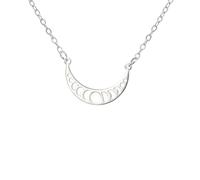 Collana da uomo, con ciondolo a forma di fase lunare, da donna, color oro e argento, con ciondolo a forma di strega, luna crescente, amuleto, idea regalo