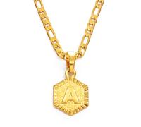 Collana da uomo, con ciondolo a forma di lettere dalla A alla Z, per donne, uomini, ragazze, con iniziali dell'alfabeto inglese, gioielli color oro
