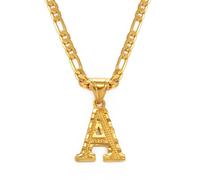 Collana da uomo, con ciondolo a forma di lettere dalla A alla Z, per donne, uomini, ragazze, lettere dell'alfabeto inglese, catena ro color oro