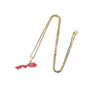 Collana da uomo, con ciondolo a forma di mappa del Regno del Marocco, gioiello etnico africano Le Royaume Du Maroc con bandiera nazionale