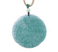 Collana da uomo, con ciondolo a forma di pipistrello in giadeite intagliata con scritta "The Five Blessings Arrive"