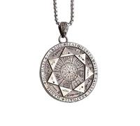 Collana da uomo con ciondolo a forma di sigillo di Salomone con sette angeli, stile punk, portafortuna