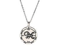 Collana da uomo con ciondolo a forma di strega a forma di quinto pentacolo di Marte, chiave di Salomone il re benedetto in acciaio inossidabile con e talismano,Nessuna pietra preziosa