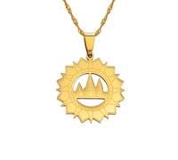 Collana da uomo, con ciondolo e catena color argento, colore oro, tempio sacro degli yazidi, per donne, uomini e ragazze