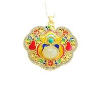 Collana da uomo con ciondolo in giada esagonale naturale, metodo antico, intarsiato, giada come se sogno maglia catena