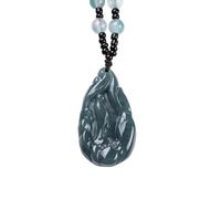 Collana da uomo, con ciondolo in giada verde smeraldo naturale, con ciondolo a forma di risveglio verso la verità, amuleti, alla moda, idea regalo per uomini e donne