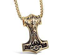 Collana da uomo con ciondolo vichingo Hammer Of Thor color oro
