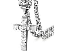 Collana da Uomo con Croce DJ - 38734 - Argento / 60cm