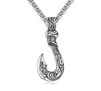 Collana da uomo con occhio di Horus, amo da pesce, maschera, scorpione, tridente, freccia, stella di David, ancora, boxe, collana da uomo, in argento Sterling placcato oro, con nodo celtico, stile