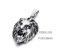 Collana da uomo con pendente a forma di testa di leone in acciaio inossidabile 304