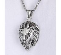 Collana da uomo con pendente testa di leone in acciaio inossidabile 304