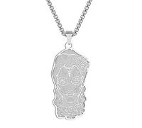 Collana da uomo con scheletro in oro per uomini e ragazzi, punk, talismano, in acciaio inox 316L, catena hip hop per uomo, Acciaio inossidabile, Senza pietre preziose
