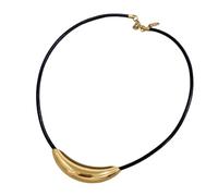 Collana da uomo, corde gotica nera con corda corta per donne, semplice gioiellino geometrico a forma di luna a forma di luna