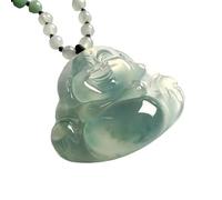 Collana da uomo Donna Giada Buddha Ciondolo Ice Seed Drifting Flower Big Belly Ridere Buddha Maitreya Collana Jadeite Intaglio Lucky Charm