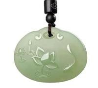 Collana da uomo Elegante Zaffiro Lotus Pesce Giada Ciondolo Uomo e Donna Collana Ciondolo Giada Nuovo