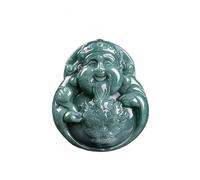 collana da uomo Giadeite Dio della ricchezza Ciondolo Vera Giada Accessori Collana Intagliato Amuleto Charm Regali per le Donne Talismani