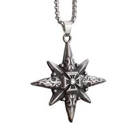 Collana da uomo in acciaio con croce alla moda personalizzata e alla e americana creativa con ciondolo a forma di stella a otto punte