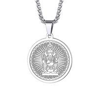 Collana da uomo in acciaio inossidabile 316L con mitologia indiana indù dio lord ganesha per uomo e donna protezione medaglione occulto gioielli talismani amuleti regalo, Acciaio inossidabile