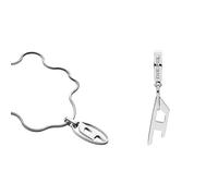 Collana da Uomo in Acciaio Inossidabile Diesel + Orecchini da Uomo in Acciaio Inossidabile Diesel, Lucido