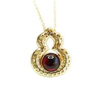 Collana da uomo in giada, ambra naturale e ambra di sangue, collana con ciondolo a forma di zucca etnica, gioiello fatto a mano HP3122603 con forma geometrica placcata in rame, idea regalo