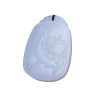 Collana da uomo in giada, squisito ciondolo a forma di turpan in giada bianca, design fine intagliato a forma di fenice, fatto a mano, stile etnico, per matrimoni, viaggi, souvenir, regalagli un