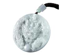 Collana da uomo in giadeite bianca con ciondolo a forma di drago, talismani, gioielli veri, regali per le donne, pietra preziosa intagliata in giada naturale