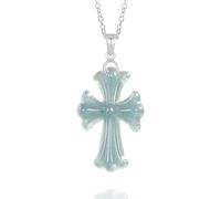 Collana da uomo in giadeite con ciondolo a forma di croce e talismani di design, alla moda, accessori fortunati, gioielli in vera giada