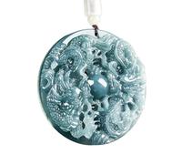 Collana da uomo in giadeite con ciondolo a forma di drago in giada reale, accessori di fascino vintage, talismani di design, amuleto intagliato, collana alla moda