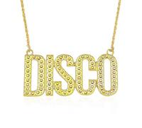 Collana da uomo in oro da discoteca, con ciondolo a forma di hip hop, collana in oro rapper, anni '70 '80 '90, accessorio da uomo, accessorio per costume da Elvis per festival, Halloween, carnevale,