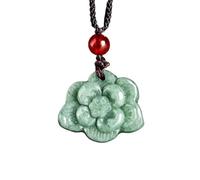 collana da uomo Jadeite Lotus Ciondolo Regali per le Donne Collana Gioielli Reali Talismani Energia Naturale Fiore Moda Verde Giada Lusso
