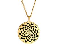 collana da uomo, L'illusione dell'amuleto con pendente collana Talismano geometrico Gioielli per uomini donne
