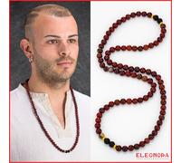 collana da uomo lunga con pietre dure naturali in pietra surf per surfista 70 cm