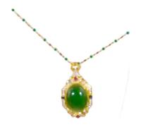 Collana da uomo Nuovo Ciondolo Collana Donna Ovale Imitazione Agata Giada Bambù Nodo Collana Accessorio Abbigliamento Regalo di Compleanno per la Mamma